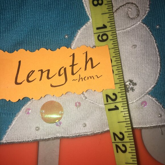 Jack B Quick Petites PS Turquoise Christmas Sweater/Snowmen - Picture 11 of 13